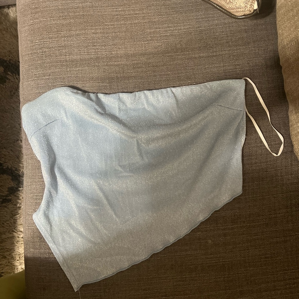 Princess Polly Light Blue Shimmer Top
